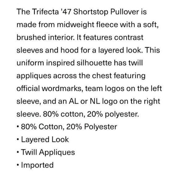 '47 New York Mets Trifecta 47 Shortstop Pullover Men Hoodie L Blue/Orange NWT - Picture 10 of 10